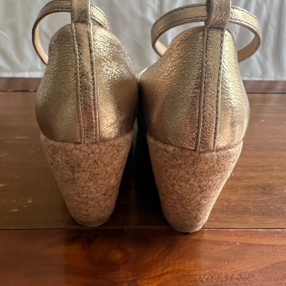 Anthropologie Pilcro and the Letterpress Gold Metallic Wedge Heels - Picture 6 of 11